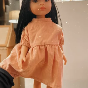 Amigas : Robe Faustine Velours milleraie rose saumon