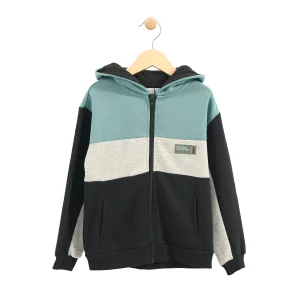 Veste Bloc de couleur turquoise, gris et noir