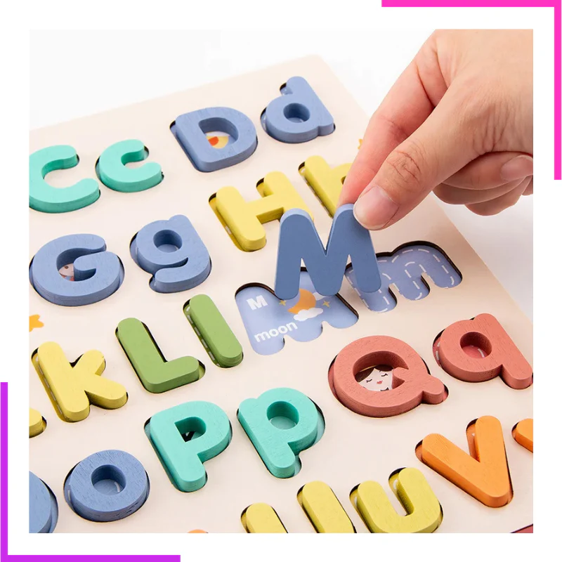 Alphabet Majuscules et Minuscules Montessori En Bois – Image 6
