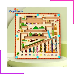 Labyrinthe Magnétique de Couleur et de Chiffres en bois