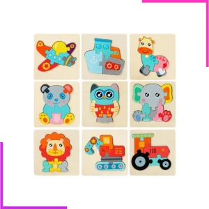 Mini puzzles éducatifs en bois