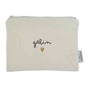 Pochette velours beige