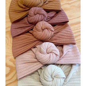 Turbans noeuds fleurs cottelé