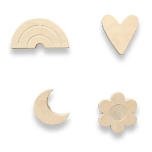 Crochets muraux en bois chambre d'enfant | Fille - naturel