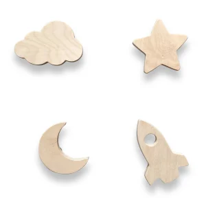 Crochets muraux en bois chambre d’enfant | Espace - naturel