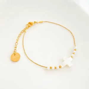Bracelet Croix de Nacre blanc
