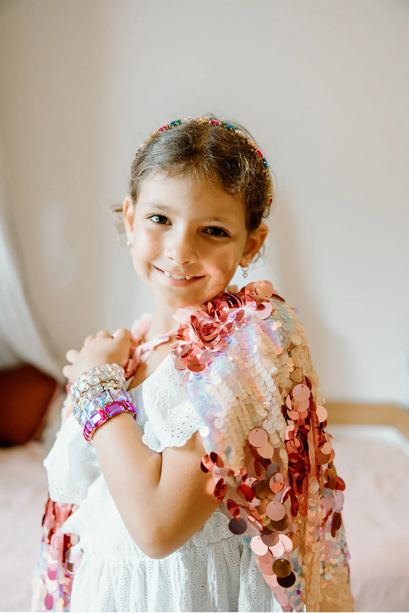 Déguisement Cape à sequins rose – Image 3