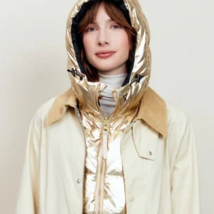 Capuche doudoune dorée/noire