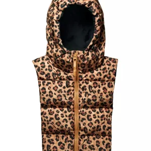 Capuche doudoune léopard/noire