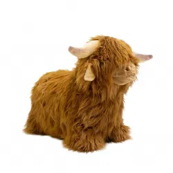 Vache écossaise gonflable en peluche toute douce