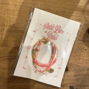 Bracelet Liberty coulissant rose coeur doré