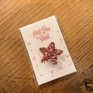 Broche étoile à paillettes rose