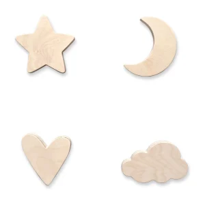 Crochets muraux en bois chambre d’enfant | Nature - naturel