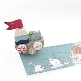 Jeu de branchement et d'empilage 2 en 1 "Le drôle de bateau-voiture de Lolo"