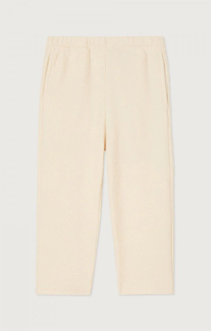 Americain Vintage : Jogging droit bouclette Bobypark écru