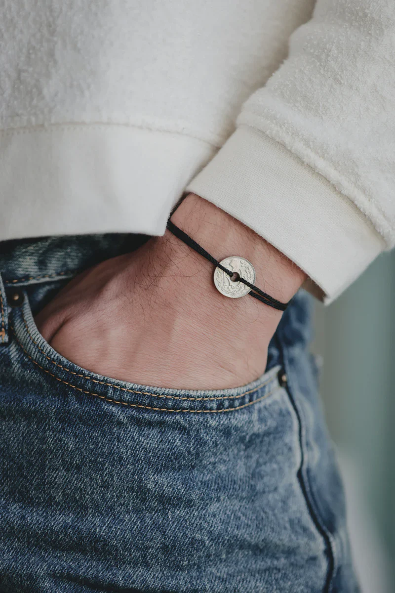 Bracelet Le sous Français - Le petit coloré noir