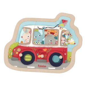 Puzzle encastrable premier âge "Les amis en promenade"