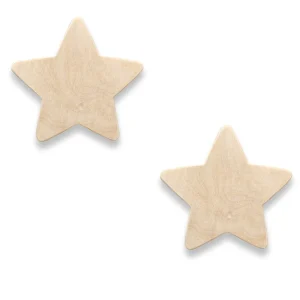 Crochets muraux en bois chambre d’enfant | 2 etoiles - naturel