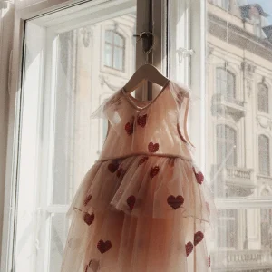 Yvonne robe fée - coeur sequins rouge