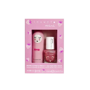Coffret duo Baume à lèvres et vernis à l'eau - Fraise - Inuwet