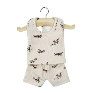 Dessous garçon Marcel pour Poupée Gordis - Petits avions beige - Minikane