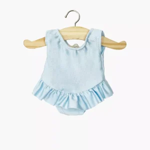 Gordi : Justaucorps à volants Maïa en lycra bleu ciel