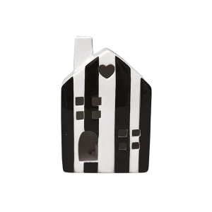 Déco lumineuse maisonette rayé noir LED à piles