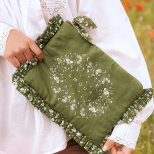 POCHETTE À VOLANTS - AMOUR KHAKI