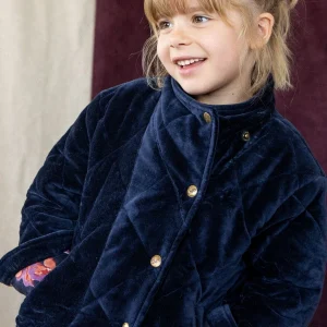 Veste Kapura Velours Lisse Navy